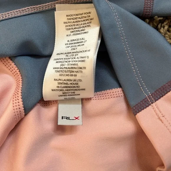 Ralph Lauren RLX Golf Power Stretch Long Sleeve Top, Pink Sand/Channel Blue - Picture 11 of 11